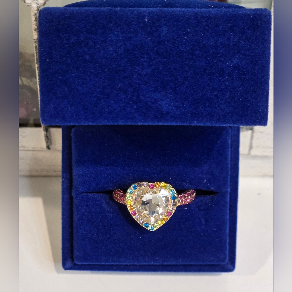 Kurt Geiger Multicolor Heart Ring - Picture 7 of 9